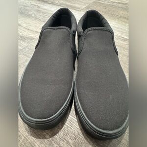 Vans Black Canvas Slip-On Loafers